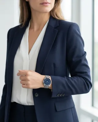 Reloj SKYLINE Mujer Esfera Azul Circonitas Acero