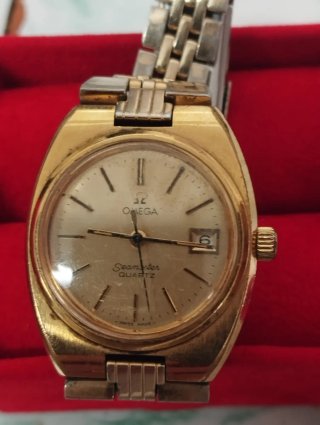 Omega Seamaster Quartz Reloj Dorado y Plateado