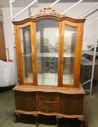 Alacena Vitrina Estilo Chippendale Madera