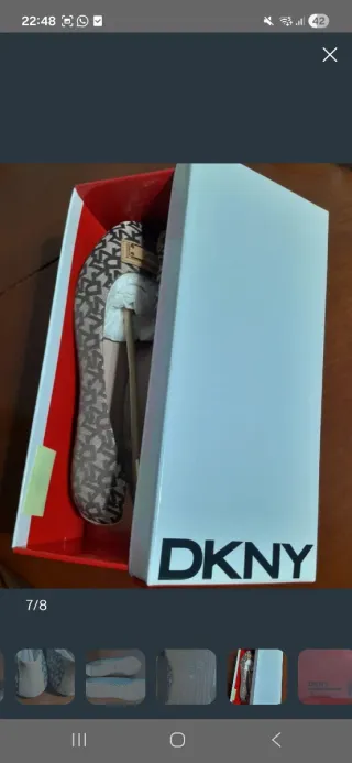 Zapatos DKNY Logo Jacquard Beige/Marrón