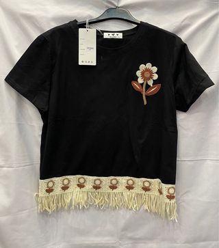 Blusa MIA MIA M/L con flor y flecos