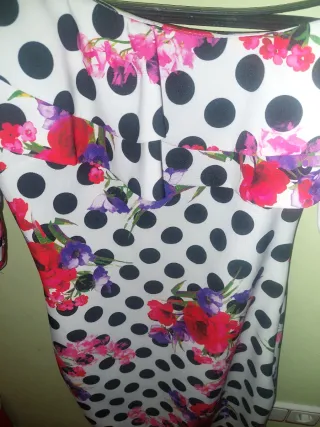 Vestido flamenco mujer blanco flores