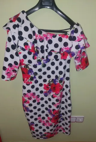 Vestido flamenco mujer blanco flores