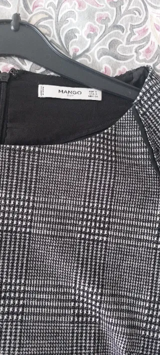 Vestido Mango Talla S Cuadros con forro
