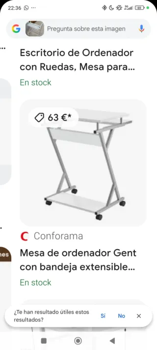 Mesa de cristal y metal blanca