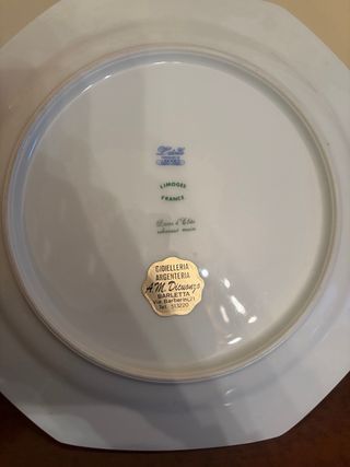 Piatto ottagonale Porcellana Limoges L'étoile