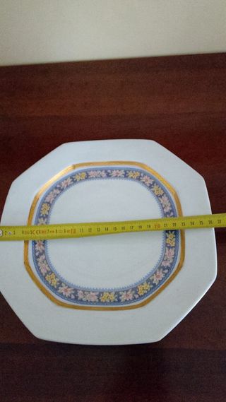 Piatto ottagonale Porcellana Limoges L'étoile