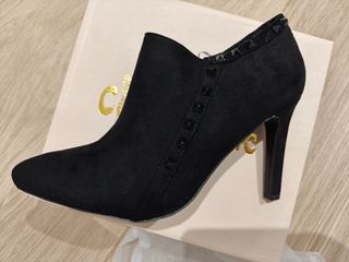 Botines tacón negro Cuore Dame con tachas