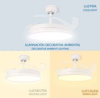 Ventilador de techo blanco con instalación
