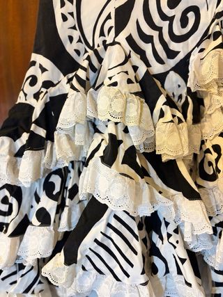 Vestido Flamenca Talla 44 Negro/Blanco