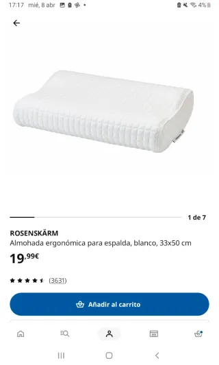 2 Almohadas ergonómica ROSENSKÄRM IKEA más fundas