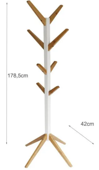 Perchero de pie madera y bambú