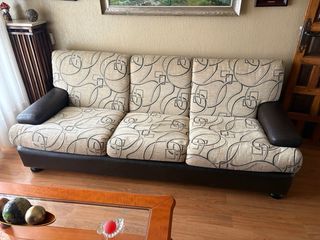 Sofá 3+2 plazas tela y piel