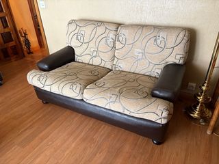 Sofá 3+2 plazas tela y piel