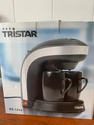 Cafetera eléctrica Tristar dúo con 2 tazas negras