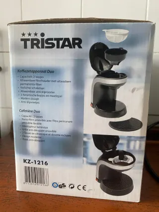 Cafetera eléctrica Tristar dúo con 2 tazas negras