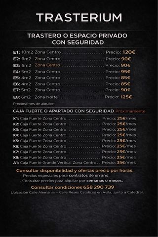 ALQUILER TRASTERO CENTRO AVILA
