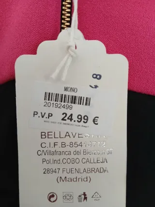 Mono fuscia y negro Talla M