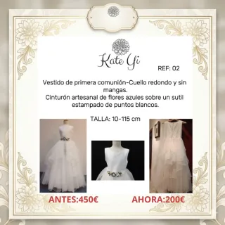 Vestido Comunión Kate yi Talla 10-115cm