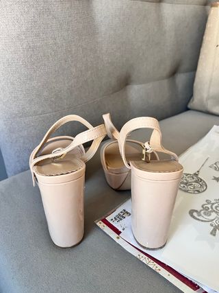 Tacones rosa palo plataforma