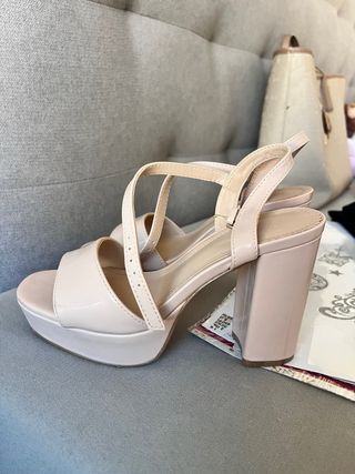 Tacones rosa palo plataforma