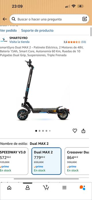 smartGyro Dual MAX 2 Patinete Eléctrico