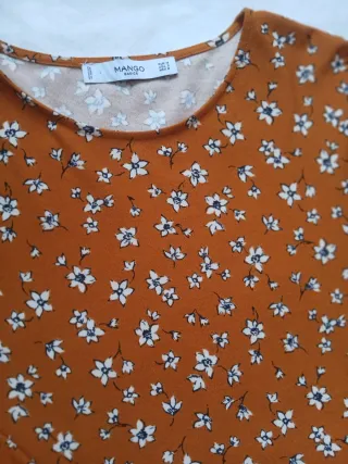 Vestido Mango floral naranja talla M