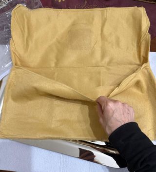 Vassoio Sambonet Acciaio con Corallo Arancio