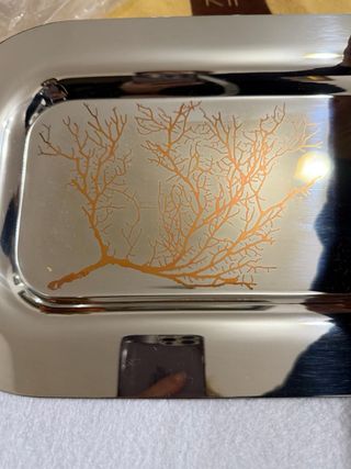 Vassoio Sambonet Acciaio con Corallo Arancio