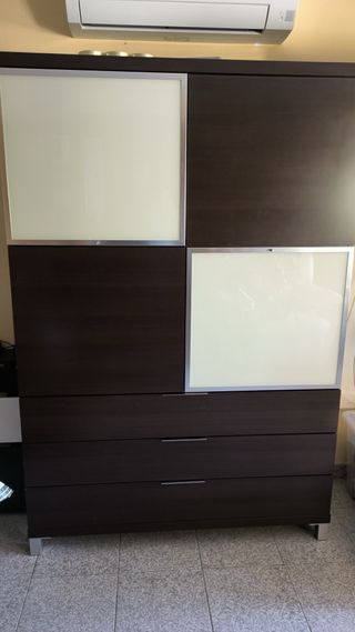 Mueble Comedor Madera y Cristal