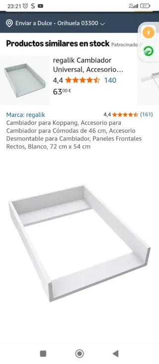 Cambiador bebé blanco