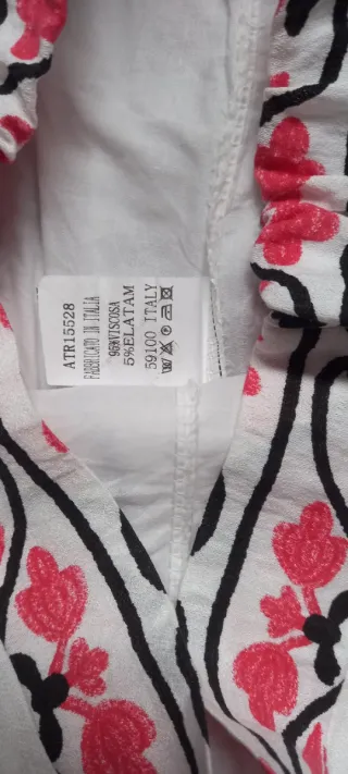 Pantalón recto estampado blanco talla única