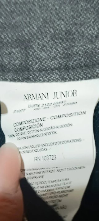 Pantaloni Armani Junior grigi 9 anni