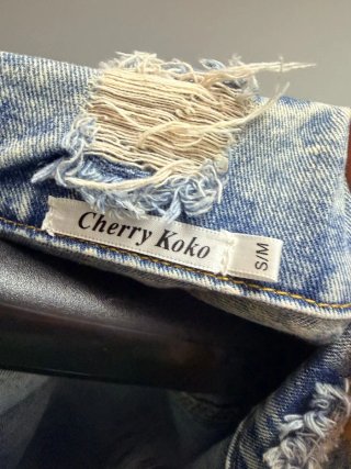 Giubbino jeans effetto used taglia M