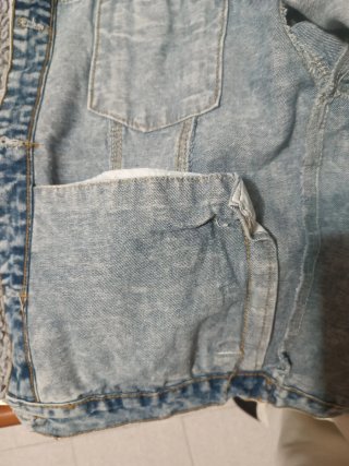 Giubbino jeans effetto used taglia M