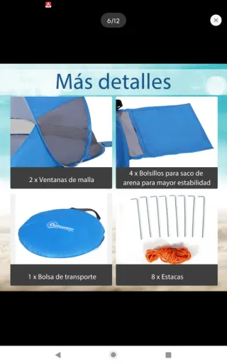 Carpa Parasol Playa Azul