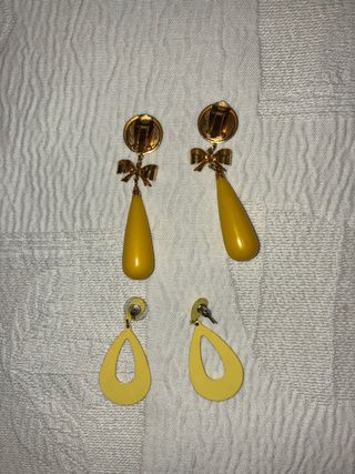 Pendientes flamenca dorados y amarillos