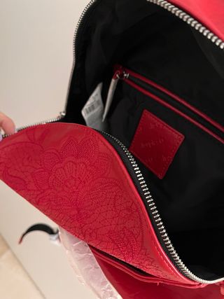 Mochila Desigual Roja Cuero