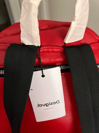 Mochila Desigual Roja Cuero