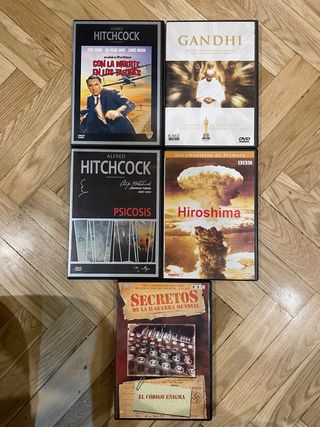 Lote 5 Películas DVD: Hitchcock, Gandhi, Hiroshima