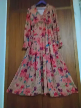 VESTIDO largo-maxi floral BOHO, estilo romántico