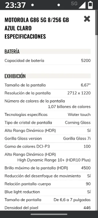 Motorola g86 Morado