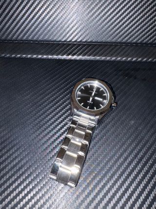 Reloj Poedagar Hombre Acero Negro/Plateado