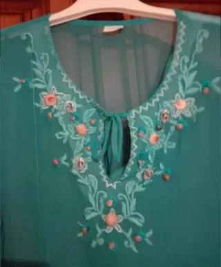 Vestido playero bordado talla única
