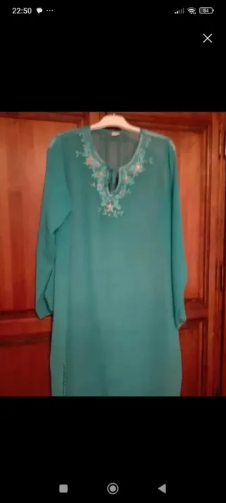 Vestido playero bordado talla única