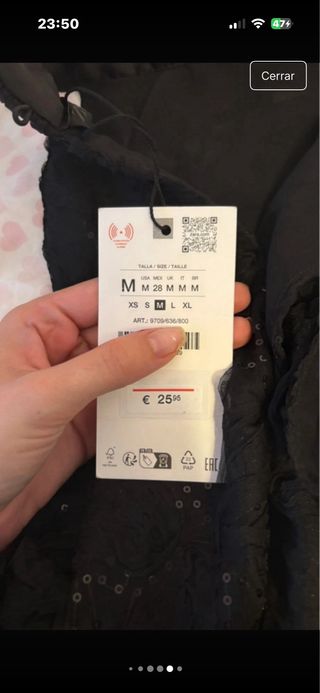 Top Zara Halter Brillo Negro