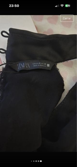 Top Zara Halter Brillo Negro