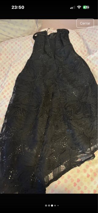 Top Zara Halter Brillo Negro