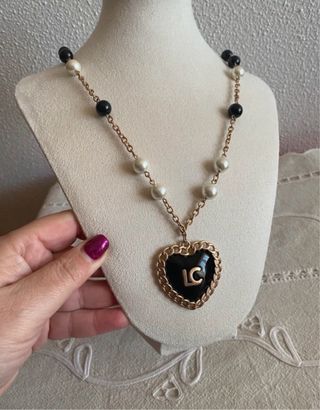 Colar Lola Casademunt Coração Preto e Dourado