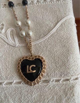 Colar Lola Casademunt Coração Preto e Dourado